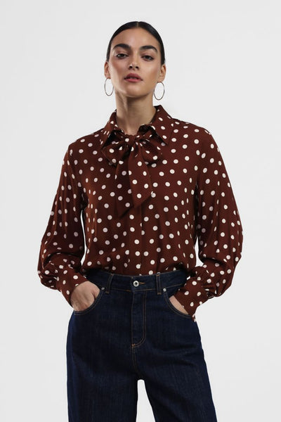 BLUSA DIXIE POIS CON FIOCCO