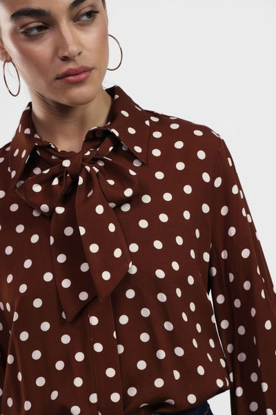 BLUSA DIXIE POIS CON FIOCCO