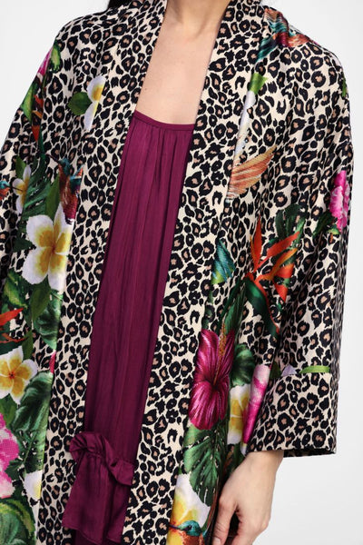 KIMONO DIXIE STAMPA FIORI/ANIMALIER