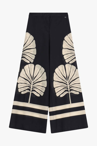 PANTALONE DIXIE NERO MAXI FOGLIE