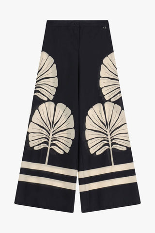 PANTALONE DIXIE NERO MAXI FOGLIE