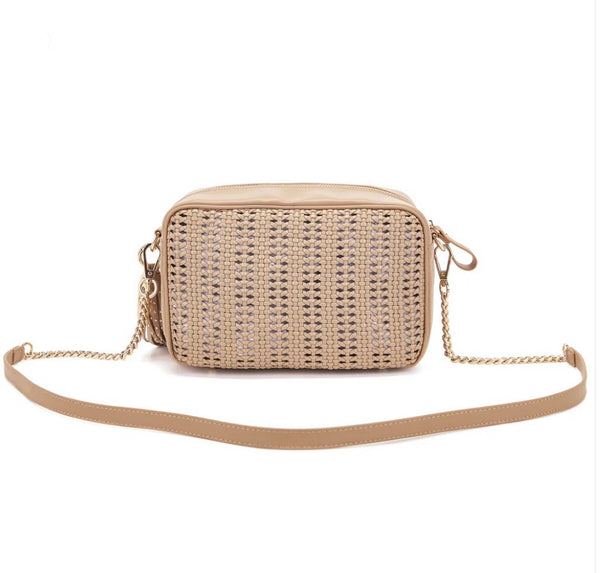 BORSA LA CARRIE WOVEN BEIGE