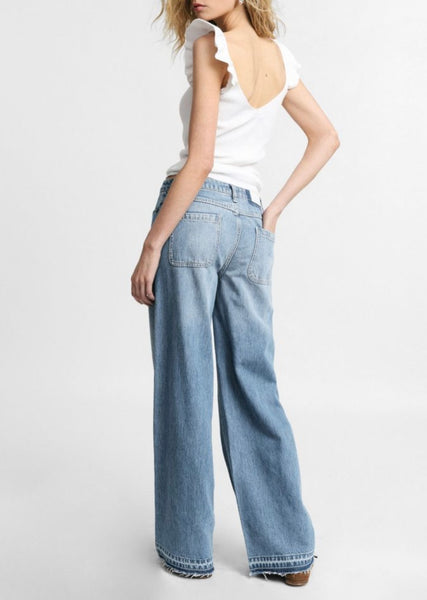 JEANS PLEASE FLARE SFRANGIATO