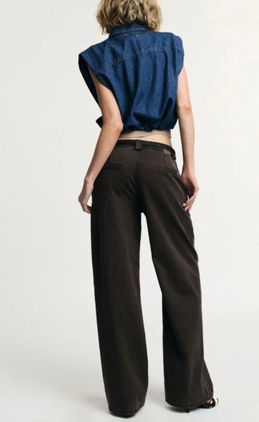 JEANS PLEASE A PALAZZO BROWN