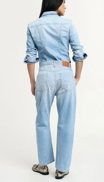 JEANS PLEASE MOM-FIT CHIARO
