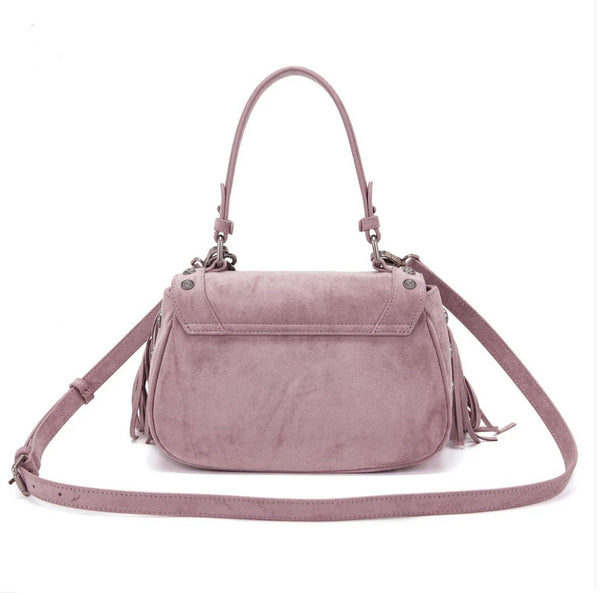 BORSA LA CARRIE IN SUEDE ROSA