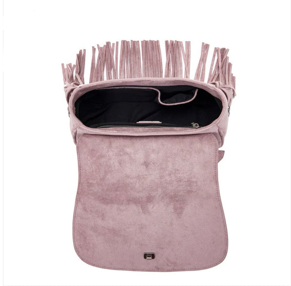 BORSA LA CARRIE IN SUEDE ROSA