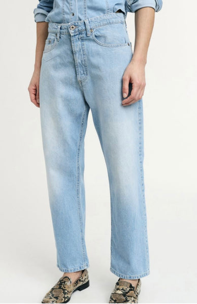 JEANS PLEASE MOM-FIT CHIARO