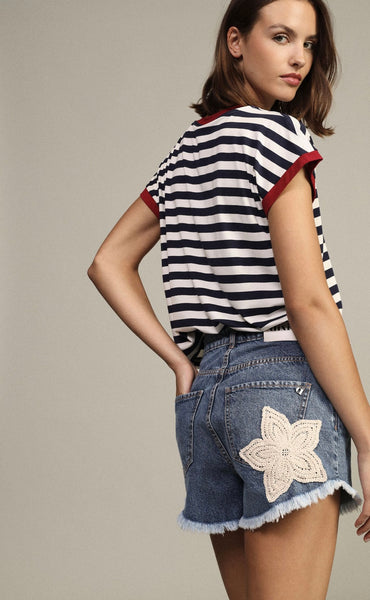 SHORTS DIXIE CON CUORE CROCHET