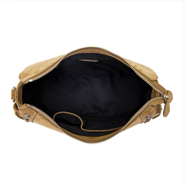 BORSA LA CARRIE IN SUEDE BEIGE