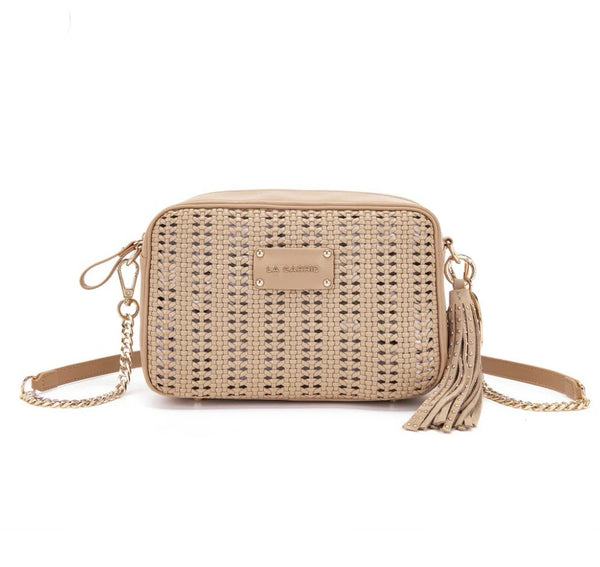 BORSA LA CARRIE WOVEN BEIGE